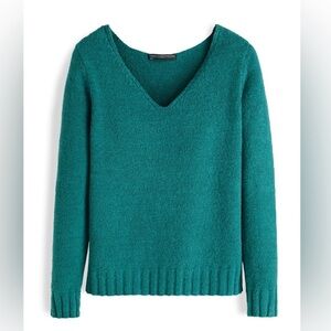 Peruvian Connection Baird Pullover Turquoise Size Small Pima Cotton Sweater